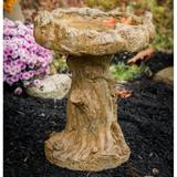 Athena Garden Cast Stone Log Bird Bath