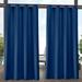 Exclusive Home Delano Heavyweight Textured Indoor/Outdoor Grommet Top Curtain Panel Pair 54 x96 Azure