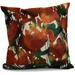 Simply Daisy Abstract Floral Floral Print Outdoor Pillow