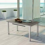 Modway Shore Outdoor Patio Aluminum Dining Table in Silver Gray