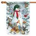 Toland Home Garden Woodland Snowman Winter Garden Flag Double Sided 28x40 Inch