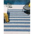 Unique Loom Distressed Stripe Indoor/Outdoor Striped Rug Blue/Gray 5 1 x 8 Rectangle Striped Contemporary Perfect For Patio Deck Garage Entryway