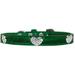 Mirage Pet Products Croc Crystal Heart Dog Collar Emerald Green Size 16