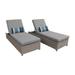 TK Classics Monterey Wheeled Wicker Outdoor Chaise Lounge Chair - Set of 2