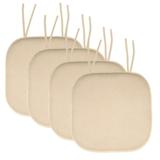 Sweet Home Collection 16 x 16 Beige Square Chair Pad Outdoor Seating Cushions (4 Pack)