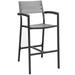 Hawthorne Collection Patio Bar Stool in Brown and Gray