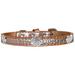 Mirage Pet Products Croc Crystal Heart Dog Collar Copper Size 10