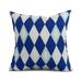 Simply Daisy 18 x 18 Harlequin Geometric Print Outdoor Pillow Royal Blue