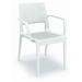 Luxury Commercial Living 32 White Outdoor Patio Wickerlook Dining Arm Chair