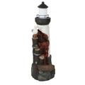 Sunnydaze Gull s Cove Outdoor Lighthouse Fountain with LED Light - 36