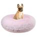 Bessie and Barnie Signature Bubble Gum Luxury Shag Extra Plush Faux Fur Bagel Pet/ Dog Bed