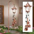 Solar Copper-Colored Lantern with Bells Wind Chime