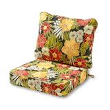 Greendale Home Fashions 2-Piece Aloha Black Floral Outdoor Deep Seat Cushion Set