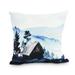 Simply Daisy 18 x 18 Cabin in the Woods Blue Holiday Print Decorative Outdoor Throw Pillow