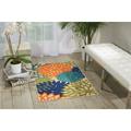 Nourison Tropical Oasis Indoor/Outdoor Modern Floral Multicolor 2 8 x 4 Area Rug (3 x 4 )