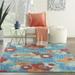 Waverly Sun N Shade Indoor/Outdoor Bluebell 5 3 x 7 5 Area Rug (5x7)