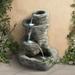 John Timberland Zen Outdoor Floor Water Fountain with Light LED 22 High 4 Tiered Cascading Rock for Yard Garden Patio Deck Home