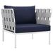 Harmony Outdoor Patio Aluminum Armchair White Navy