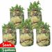 Watercolor Grow Bags 5-Pack Leopards in Jungle Heavyduty Fabric Pots with Handles for Plants 2 Sizes Yellow Green Pale Yellow by Ambesonne