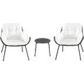 Mod Furniture Bali 3-Piece Chat Set with Plush 4-Sided Cushions in White