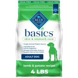 Blue Buffalo Basics Adult Grain-Free Dry Dog Food Lamb & Potato 4-lb. Bag