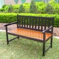 International Caravan Highland Acacia Red Patio 48.25 in. Park Bench