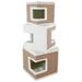 Lilo Modular 3 Story Cat Tower White & Brown