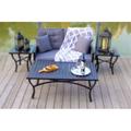 Outdoor Resin Wicker and Powder-Coated Rust-Free Aluminum Loveseat with Cushions- Black & Grey