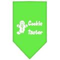 Cookie Taster Screen Print Bandana Lime Green Large