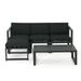 Nealie 5 Piece Outdoor Aluminum Sofa Set Dark Grey