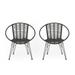 Kyleigh Outdoor Wicker Dining Chairs Set of 2 Gray and Black