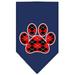 Argyle Paw Red Screen Print Bandana Navy Blue Small