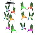 Solar Hummingbird Wind Chimes Light Mobile Hanging Wind Chime Color Changing Solar Garden Lights Gardening Gift Patio Party Yard DÃ©cor