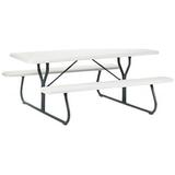 Iceberg 65923 IndestrucTable TOO 1200 Series Resin Picnic Table 72w x 30d Platinum