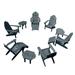 Highwood 12pc Classic Westport Adirondack Set with 3 Classic Westport Side Tables and 3 Adirondack Ottomans