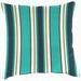 Jordan Manufacturing Sunbrella 16 x 16 Token Surfside Multicolor Stripe Square Outdoor Throw Pillow