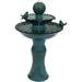 Sunnydaze Resting Birds Ceramic 2-Tiered Outdoor Water Fountain - 27