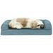 FurHaven Pet Products Plush & Suede Cooling Gel Top Sofa Pet Bed for Dogs & Cats - Deep Pool Medium