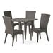 GDF Studio Stockton Outdoor Wicker 5 Piece Dining Set Multibrown