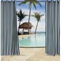 Jordan Manufacturing 54 x 84 Grommet Outdoor Curtain Panel - 54X84 Black/White Stripe