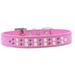 Mirage Pet Products613-05 BPK-18 Two Row Pearl & Pink Crystal Dog Collar Bright Pink - Size 18