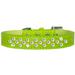 Mirage Pet Products Faux Leather Rhinestone Dog Collar Lime Green M