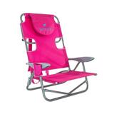Ostrich On-Your-Back Outdoor Reclining Beach Pool Camping Chair Pink
