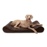 FurHaven Pet Dog Bed | Cooling Gel Memory Foam Orthopedic Microvelvet Luxe Lounger Pet Bed for Dogs & Cats Espresso Jumbo Plus