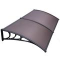 VIVOHOME Polycarbonate Window Door Awning Canopy Brown with Black Bracket 40 Inch x 80 Inch