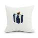Simply Daisy 18 x 18 Gift Wrapped Navy Blue Holiday Print Decorative Outdoor Throw Pillow