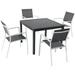 Hanover Naples 5-Piece Outdoor Dining Set with 4 Sling Arm Chairs and a 38 Square Dining Table
