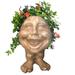 Homestyles Stone Wash Aunt Minnie the Muggly Face Humorous Statue Planter Pot