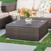 Faviola Outdoor Wicker Coffee Table with Storage Multibrown