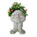 Homestyles Antique White Papa John the Muggly Face Humorous Statue Planter Pot